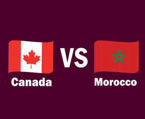 Canada And Morocco Flag Ribbon With Names Symbol Design North America And Africa football Final Vector North American And African Countries Football Teams Illustration