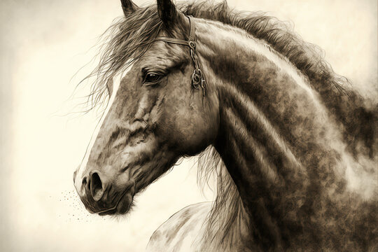 horse sketch drawing, dressage