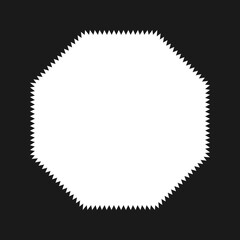 Zigzag Edge Octagon Shape Border Frame