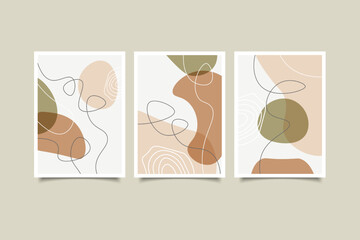 abstract boho contemporary hand drawn wall art poster collection
