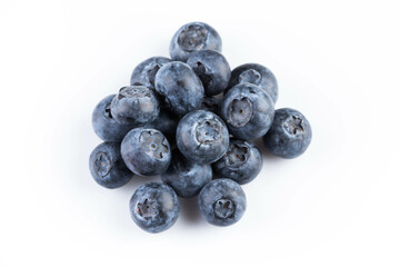 Blueberries on white background