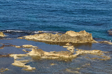 Coast of the Mediterranean Sea in northern Israel.