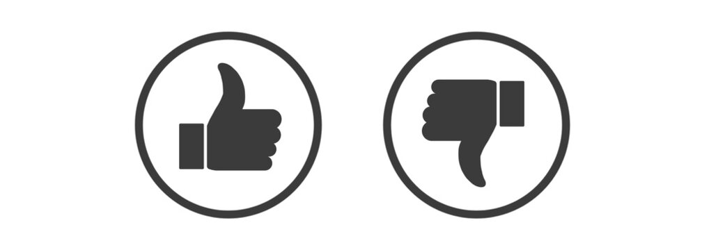 Social Media Like And Dislike Icons Button PNG. Social Media Icons Set PNG. Like And Dislike Icon. Positive And Negative Sign.