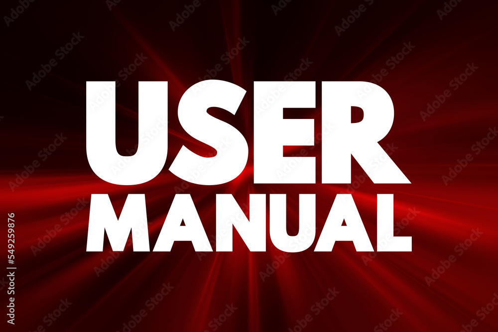 Poster user manual - intended to assist users in using a particular product, service or application, text c
