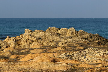 Coast of the Mediterranean Sea in northern Israel.
