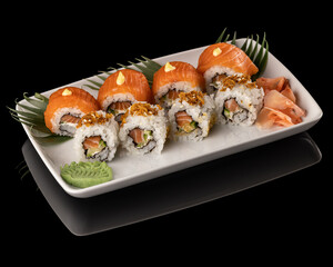 Assorted sushi. Sushi set