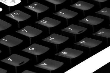 Close up of keyboard of a modern laptop.