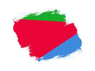 Stroke brush textured flag of eritrea on white background