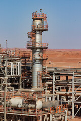 Fototapeta premium Petrochemical industry, gas production, Algerian desert 
