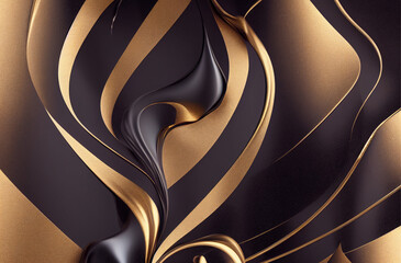 Golden Onament Liquid Marbel Luxery 3D-Illustration