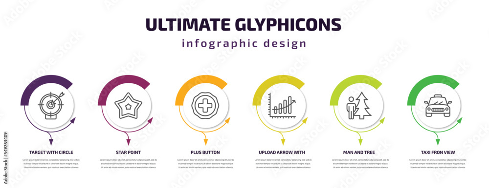 Aufkleber ultimate glyphicons infographic template with icons and 6 step or option. ultimate glyphicons icons 
