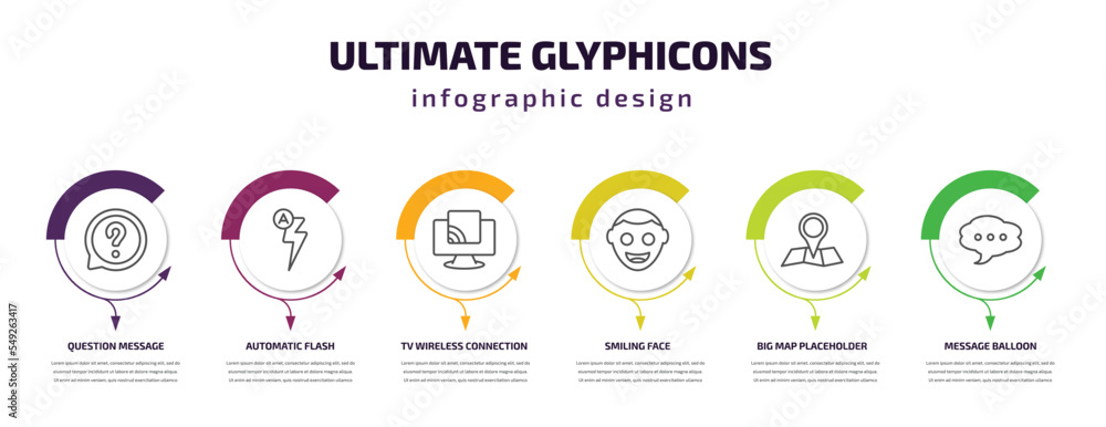 Poster ultimate glyphicons infographic template with icons and 6 step or option. ultimate glyphicons icons 