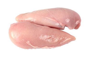 Raw chicken breast on transparent background with PNG.