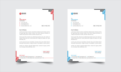 Corporate business letterhead template design with color variation bundle, modern business letterhead, letterhead corporate flyer