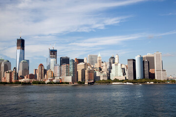 Fototapeta na wymiar Lower Manhattan Skyline And Hudson River