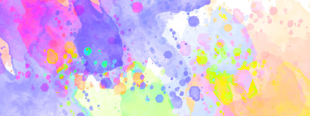 A Colorful Brushed Painted Abstract Background watercolor illustration background ,Paint stains with spots, blots, grains, splashes. Colorful wallpaper.