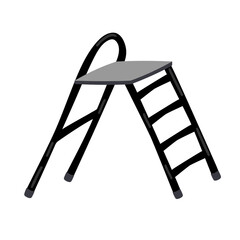 Ladder for home use in the unfolded form.Vector clipart isolated on white background.Print on fabric and paper.Can be applied to poster and banner design.Hand drawn illustration.