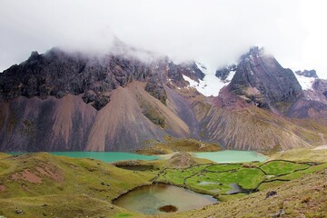 View of Ausangate mountain, in Vilcanota Mountain Range, Cusco region, Peru