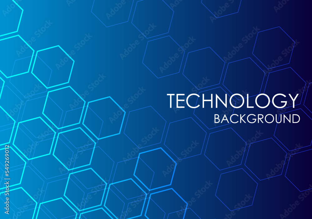 Poster background technology hexagon stacked with multiple layers it is science and technology that is impo