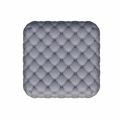 Fototapeta premium soft pouf isolated on white background, interior furniture, 3D illustration, cg render