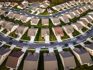 Aerial view of a typical American residential area in New Jersey