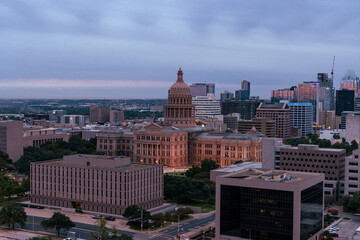 Obraz premium Rooftop view of the Austin, Texas Skyline at Sunrise