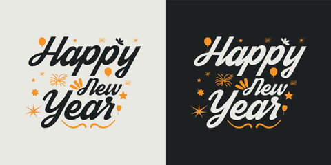 Happy new year t-shirt design vector design 2023. Typography, Unique, Greeting stylish t-shirt Vector design template.