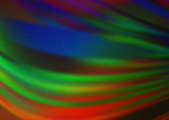 Dark Multicolor, Rainbow vector blurred shine abstract template.