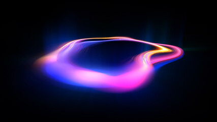 Glow swirl light effect. Circular lens flare. Abstract rotational lines. Power energy element. Luminous sci-fi. Shining neon lights. Magic arena. Swirl trail effect. Glint scene. Dynamic ellipse.