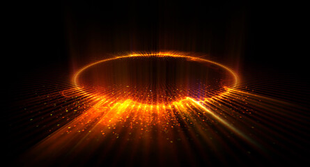 Glow swirl light effect. Circular lens flare. Abstract rotational lines. Power energy element. Luminous sci-fi. Shining neon lights. Magic arena. Swirl trail effect. Glint scene. Dynamic ellipse.