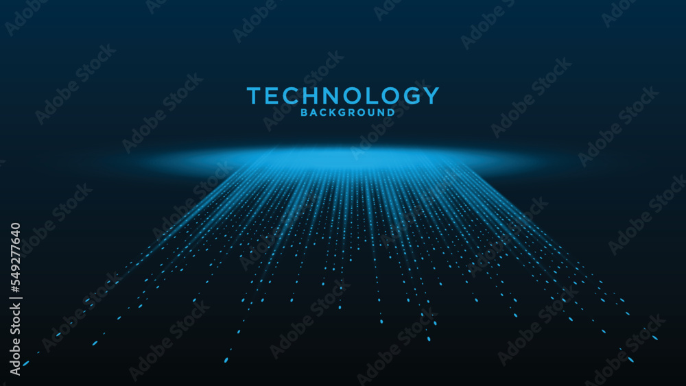 Wall mural dot blue pattern screen led light gradient texture background. abstract technology big data digital 