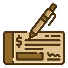cheque two tone icon