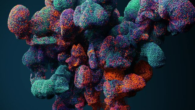 Abstract particles explosion, 3d animation