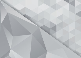 Gray scale abstract triangle seamless pattern background. Mosaic geometric hipster triangular background. Vector Illustration
