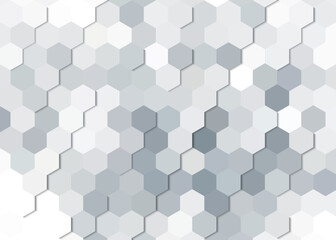 The abstract white background of the Embossed surface Hexagon, Honeycomb modern pattern concept, Creative light and shadow style. Geometric mesh minimal clean gradient color for wallpaper. 
