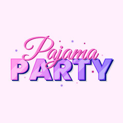 Pajama party text design banner vector