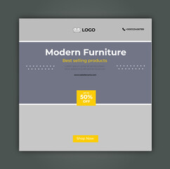 Modern furniture banner template