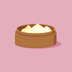 Dim Sum background. Design with cartoon style.