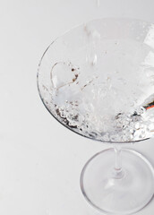 Water in a martini glass 
