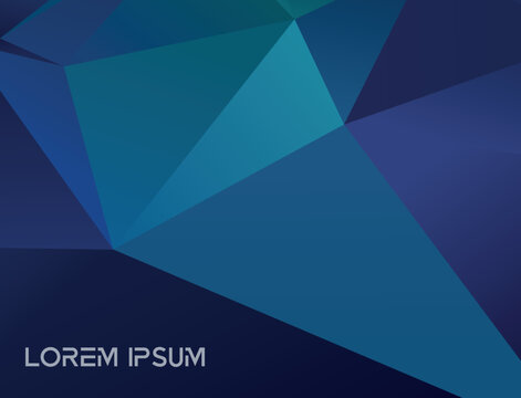 Abstract blue and dark blue polygonal background. Vector blurry triangle background design.