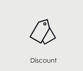 Discount vector icon. Editable stroke. Symbol in Line Art Style for Design, Presentation, Website or Mobile Apps Elements, Logo.  Discount symbol illustration. Pixel vector graphics - Vector