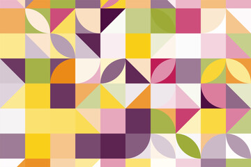 Geometry minimalistic poster with simple shapes and figures. Abstract vector pattern design for web banners, business presentations, branding packages, fabric print, and wallpaper.