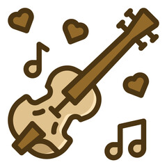 violin two tone icon