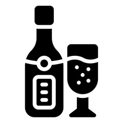 champagne glyph icon