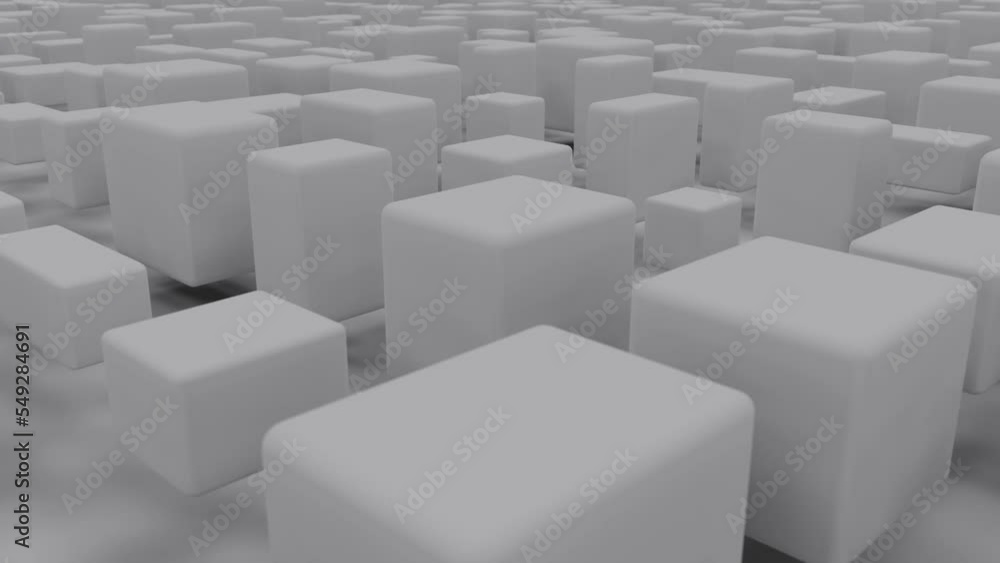 Poster grey random boxes abstract geometrical 3d backdrop - loop video
