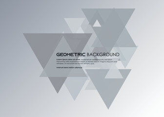 Vector of white and grey, modern, abstract, geometric background. Abstract blurred background with triangles.
