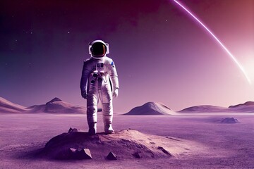 Fototapeta na wymiar astronaut in space, 3d render