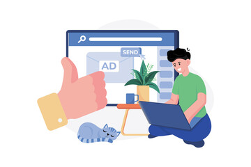 Marketing Employee Sending Marketing Mail From Home