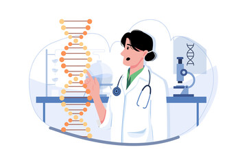 Female Scientist Doing DNA Research