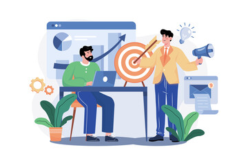 Marketing Director Illustration concept on white background